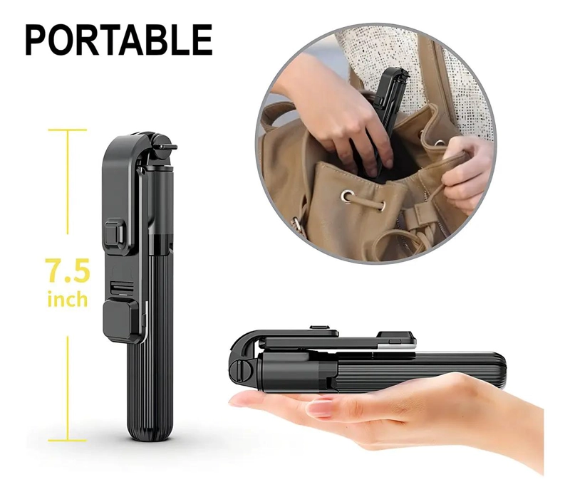 PALO PARA SELFIES CON LUZ LED Y TRIPODE AJUSTABLE - 8