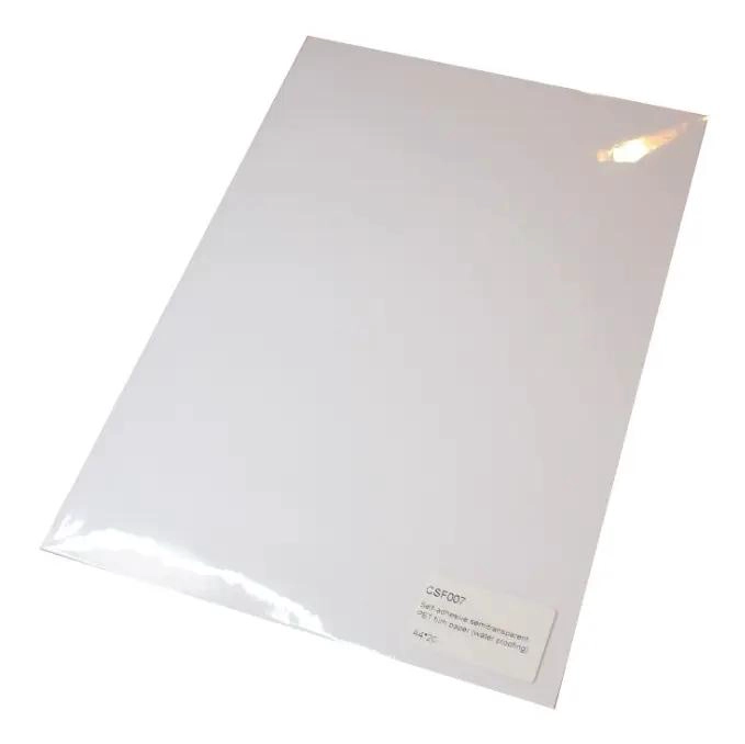 VINILO ADHESIVO SEMI TRANSPARENTE IMPRIMIBLE A4 20 HOJAS - 1