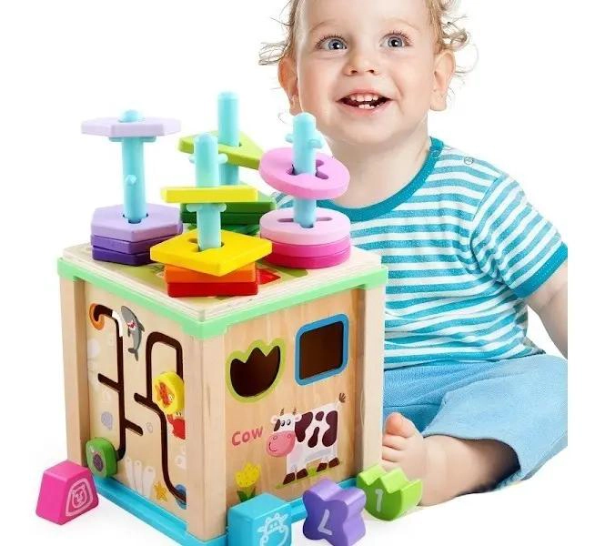 CUBO PUZZLE DIDACTICO DE MADERA PARA NIÑOS - 2