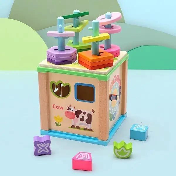 CUBO PUZZLE DIDACTICO DE MADERA PARA NIÑOS - 4