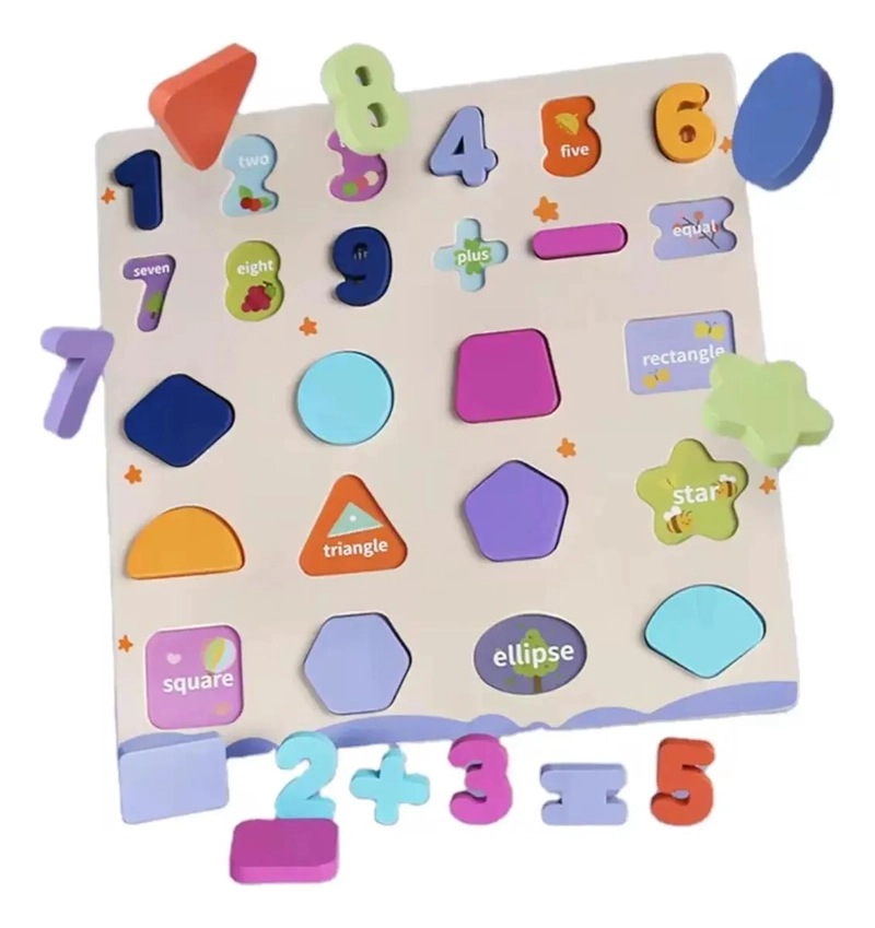 PUZZLE DIDACTICO DE MADERA PARA APRENDER NUMEROS Y FORMAS - 2
