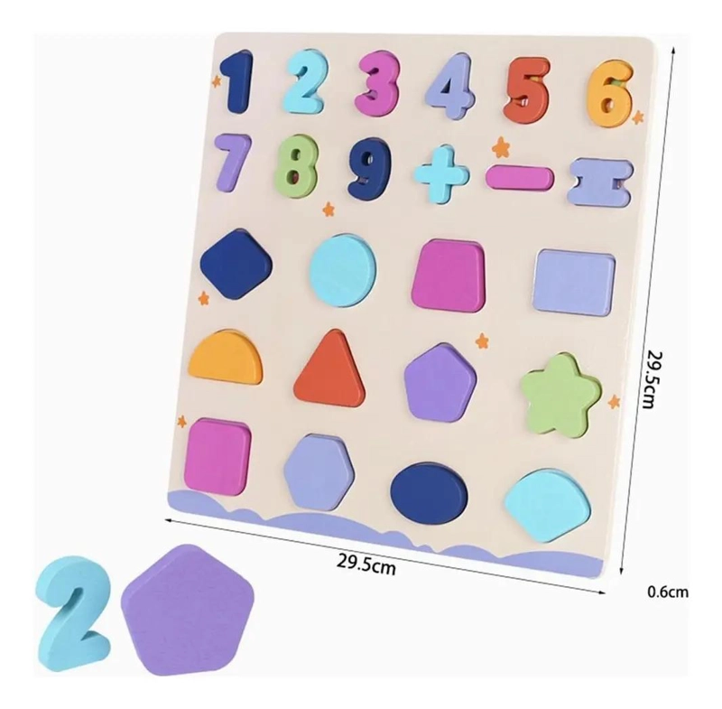 PUZZLE DIDACTICO DE MADERA PARA APRENDER NUMEROS Y FORMAS - 3