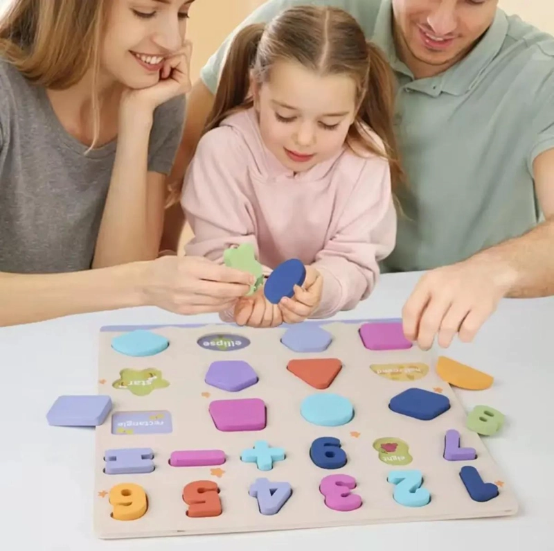 PUZZLE DIDACTICO DE MADERA PARA APRENDER NUMEROS Y FORMAS - 5