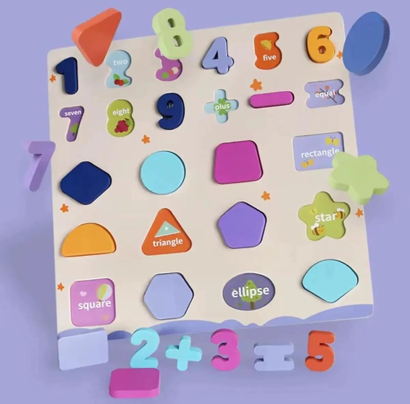 PUZZLE DIDACTICO DE MADERA PARA APRENDER NUMEROS Y FORMAS - 6