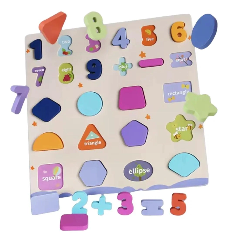 PUZZLE DIDACTICO DE MADERA PARA APRENDER NUMEROS Y FORMAS - 9