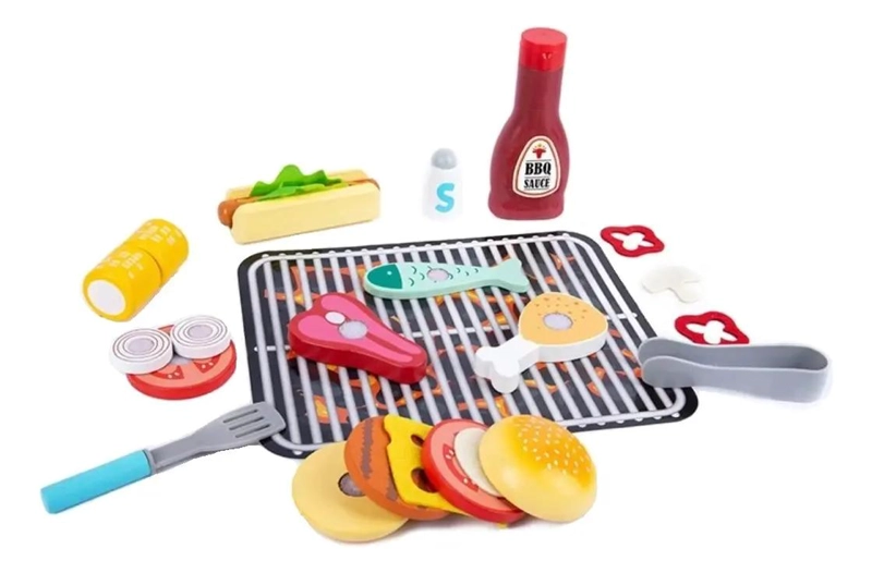JUEGO DIDACTICO DE MADERA PARA CORTAR FRUTAS Y ENSALADAS - 1