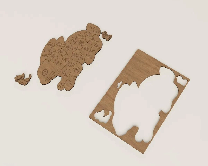 ROMPECABEZAS DIDACTICO CONEJITO DE PASCUA EN MADERA - 1