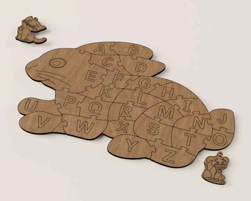 ROMPECABEZAS DIDACTICO CONEJITO DE PASCUA EN MADERA - 2