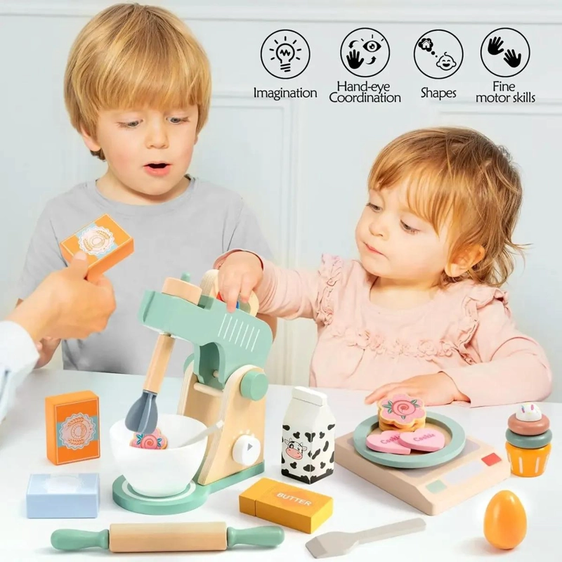 BATIDORA DE MADERA DIDACTICA PARA NIÑOS CREATIVOS - 5