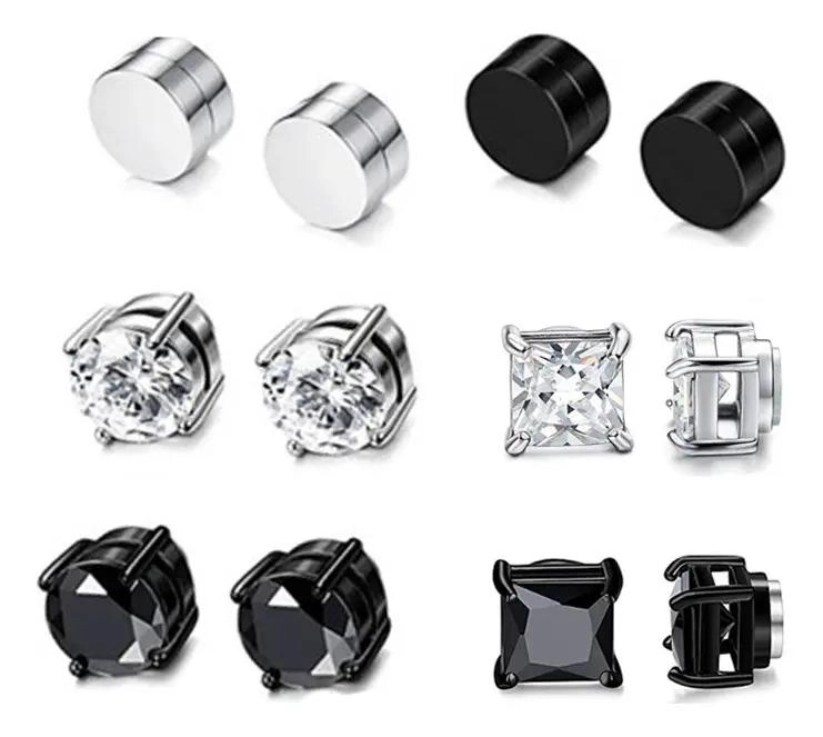 SET DE 10 PARES DE AROS PIERCING FALSOS MAGNE TICOS Y A PRESION - 5