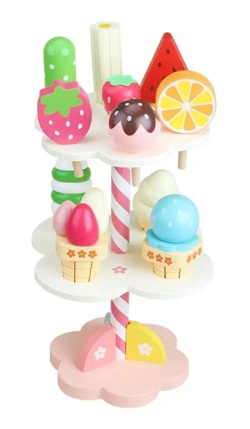 SET DE JUGUETE DE COMIDA RAPIDA DE MADERA PARA NIÑOS - 1