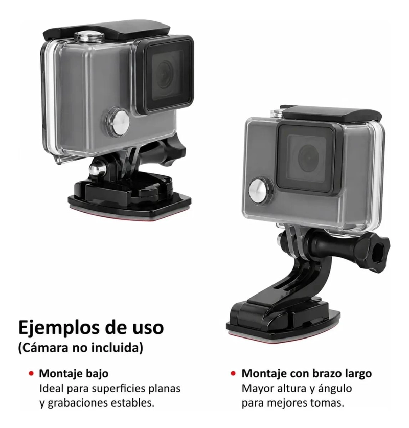 SOPORTE ADHESIVO CURVO Y PLANO PARA CAMARAS DEPORTIVAS - 5