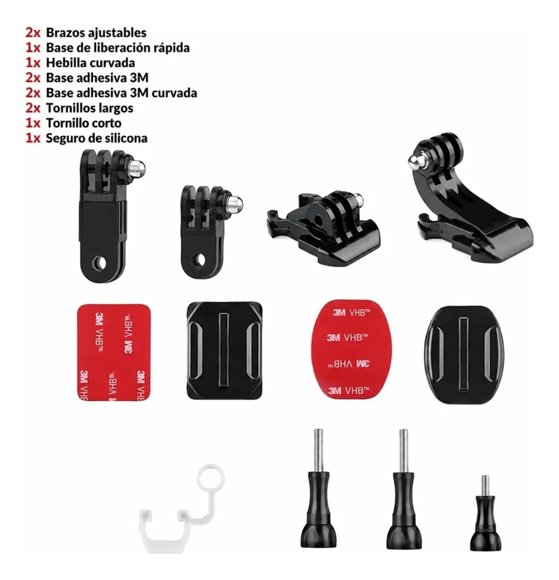 SOPORTE ADHESIVO CURVO Y PLANO PARA CAMARAS DEPORTIVAS - 6