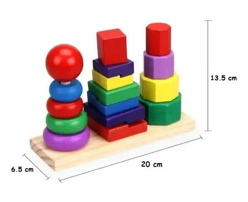TORRE DE ENCAJE DIDACTICA DE MADERA PARA NIÑOS - 2