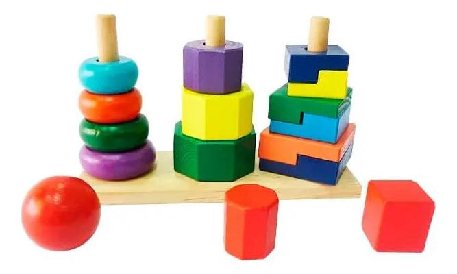TORRE DE ENCAJE DIDACTICA DE MADERA PARA NIÑOS - 3