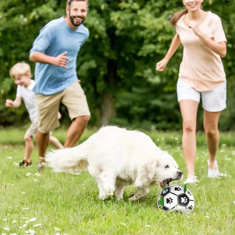 PELOTA DE FUTBOL INTERACTIVA PARA PERROS CON CORREAS DE AGARRE - 9