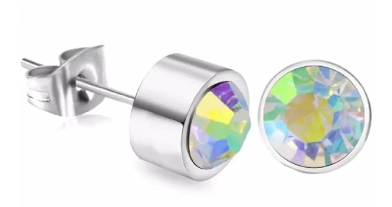 AROS TORNASOLADOS GRANDES DE ACERO INOXIDABLE PARA USO DIARIO - 1