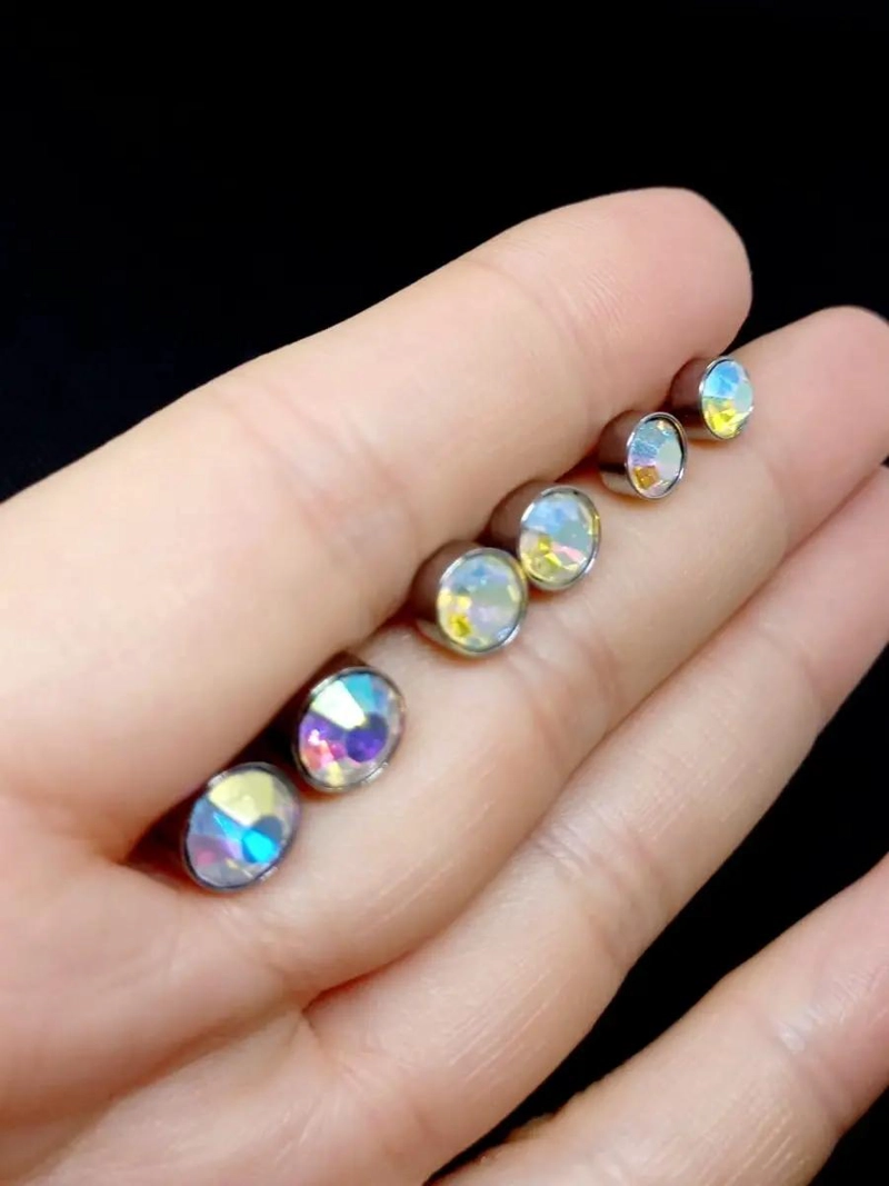 AROS TORNASOLADOS GRANDES DE ACERO INOXIDABLE PARA USO DIARIO - 2