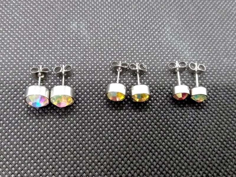 AROS TORNASOLADOS GRANDES DE ACERO INOXIDABLE PARA USO DIARIO - 3