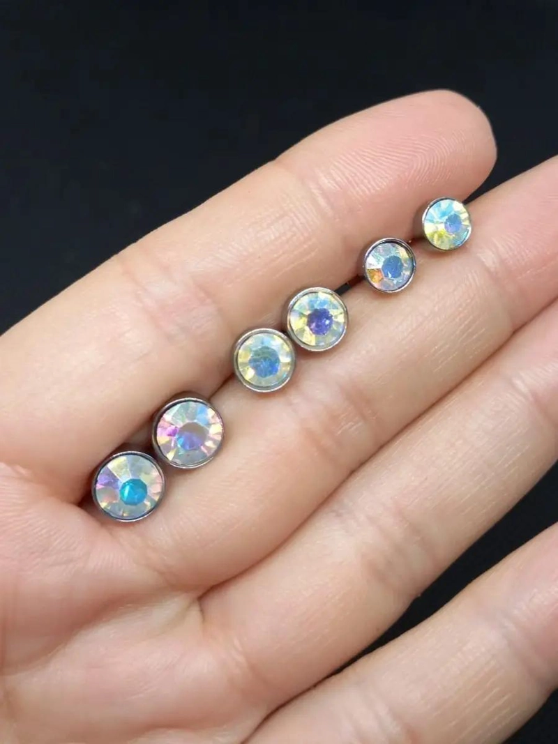 AROS TORNASOLADOS GRANDES DE ACERO INOXIDABLE PARA USO DIARIO - 5
