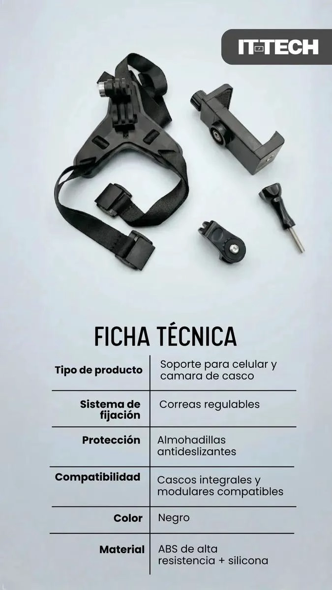 SOPORTE VERSATIL PARA CAMARAS DE ACCION Y SMARTPHONES EN NEGRO - 10