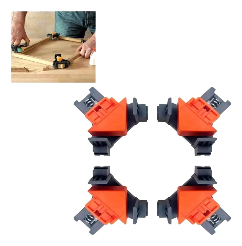ABRAZADERA CLIP RAPIDO 90 GRADOS 4 PCS - 1