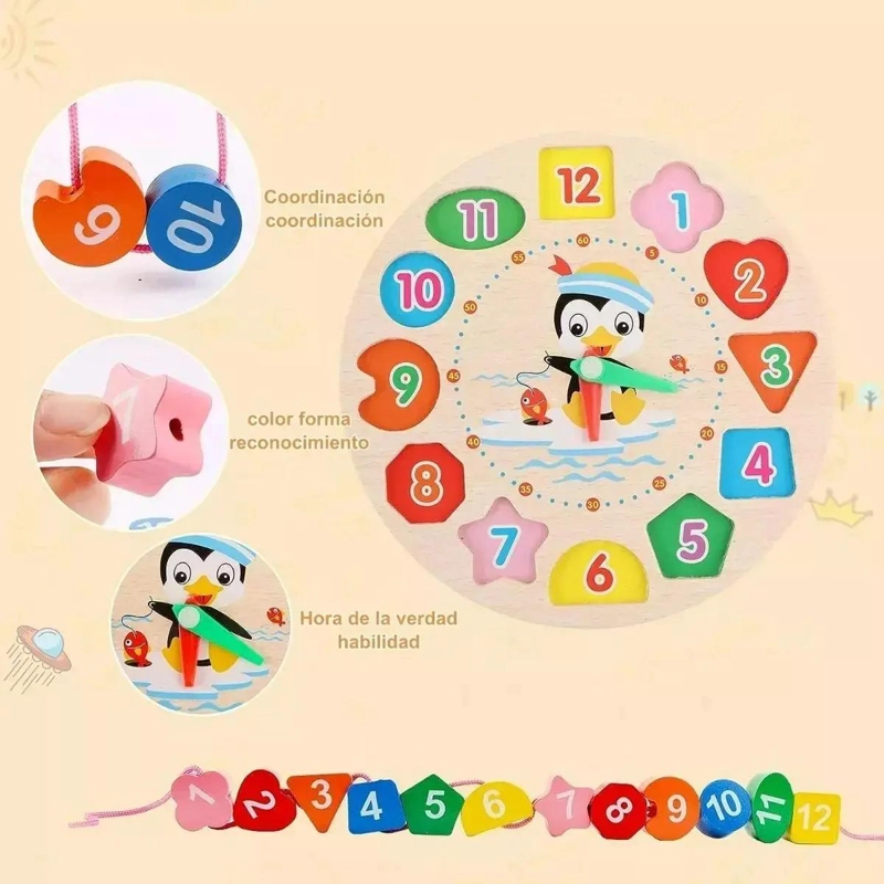 PACK DE 6 JUGUETES DIDACTICOS DE MADERA PARA NIÑOS - 4