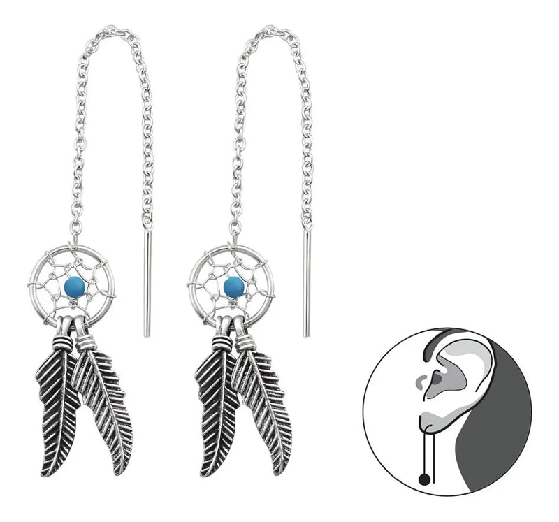 AROS ATRAPA SUEÑOS EN PLATA 925 CON CADENA ELEGANTE - 1