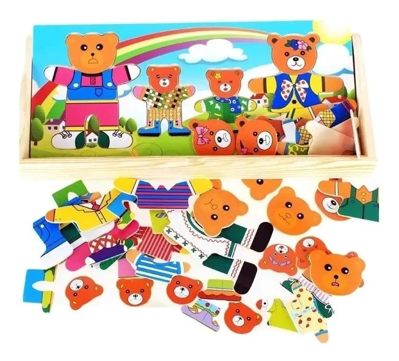 ROMPECABEZAS DE ENCAJE FAMILIAR DE OSOS PARA NIÑOS - 1