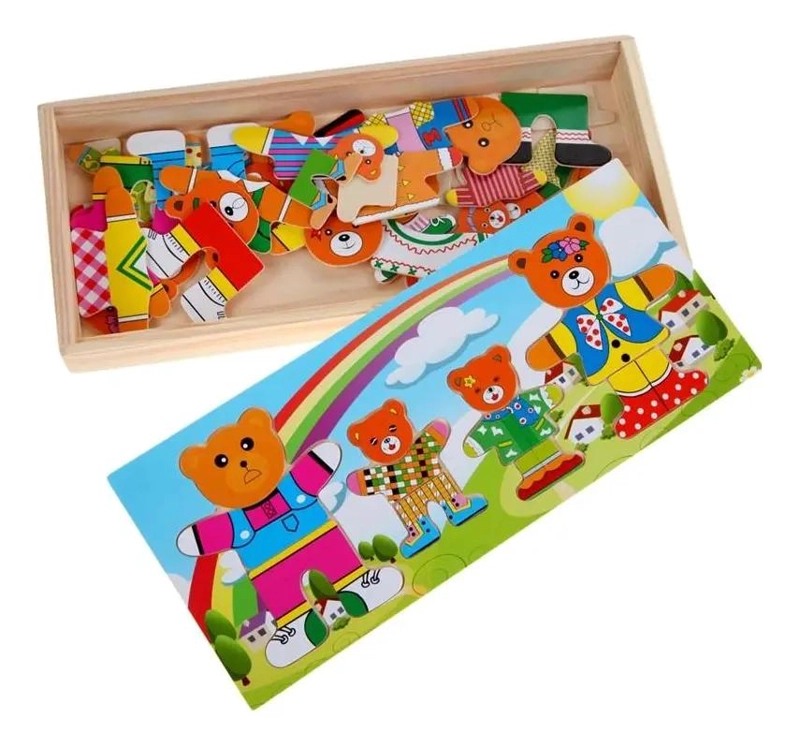 ROMPECABEZAS DE ENCAJE FAMILIAR DE OSOS PARA NIÑOS - 3
