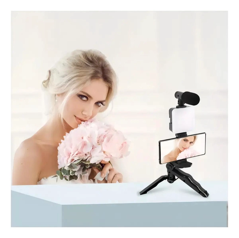 ESTABILIZADOR TRIPODE PARA VIDEO Y FOTOGRAFIA CON LUZ Y MICROFONO - 3