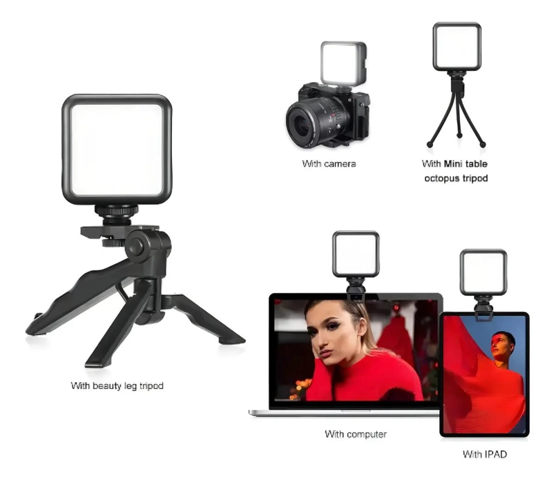 ESTABILIZADOR TRIPODE PARA VIDEO Y FOTOGRAFIA CON LUZ Y MICROFONO - 4