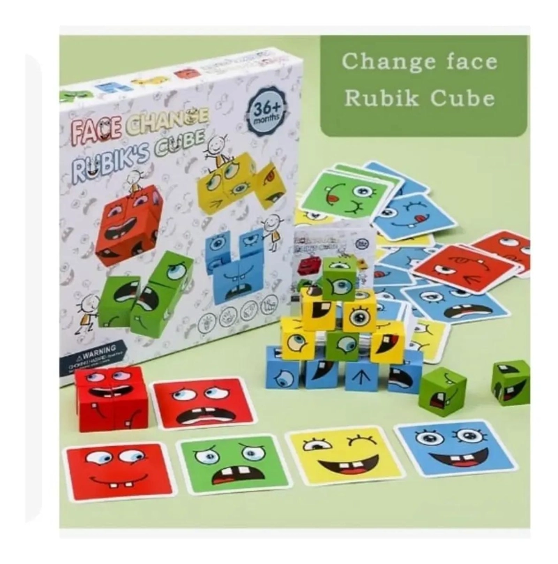 PUZZLE 3D DE EXPRESIONES FACIALES CON TIMBRE Y RELOJ - 2