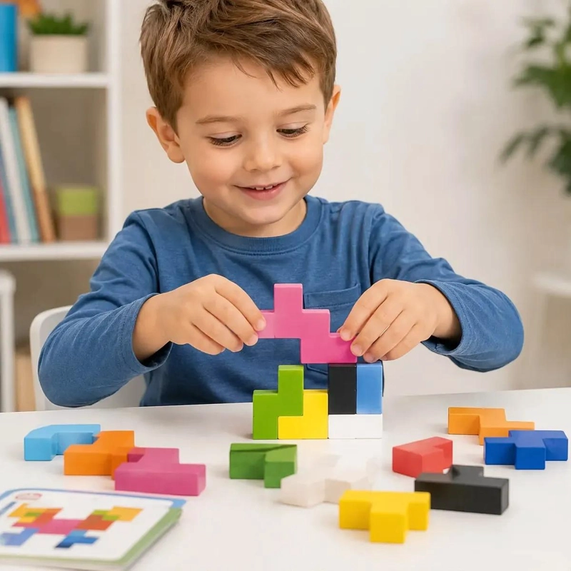 CUBOS ROMPECABEZAS 3D DE MADERA PARA NIÑOS - 5
