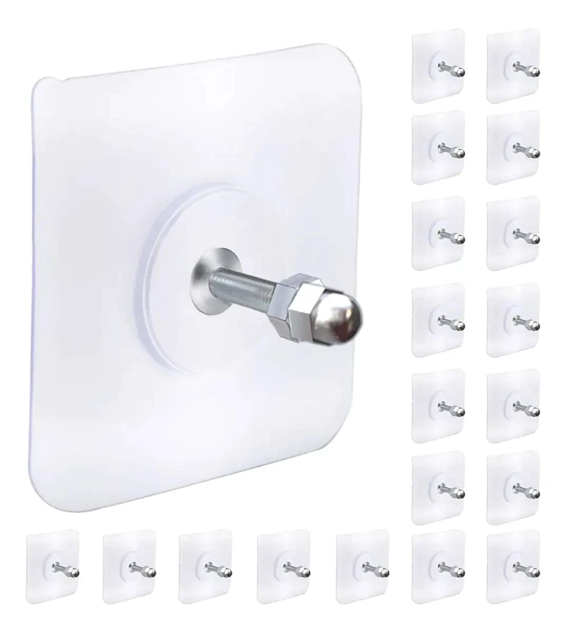 20 PIEZAS DE GANCHOS ADHESIVOS PARA PARED SIN PERFORAR - 10