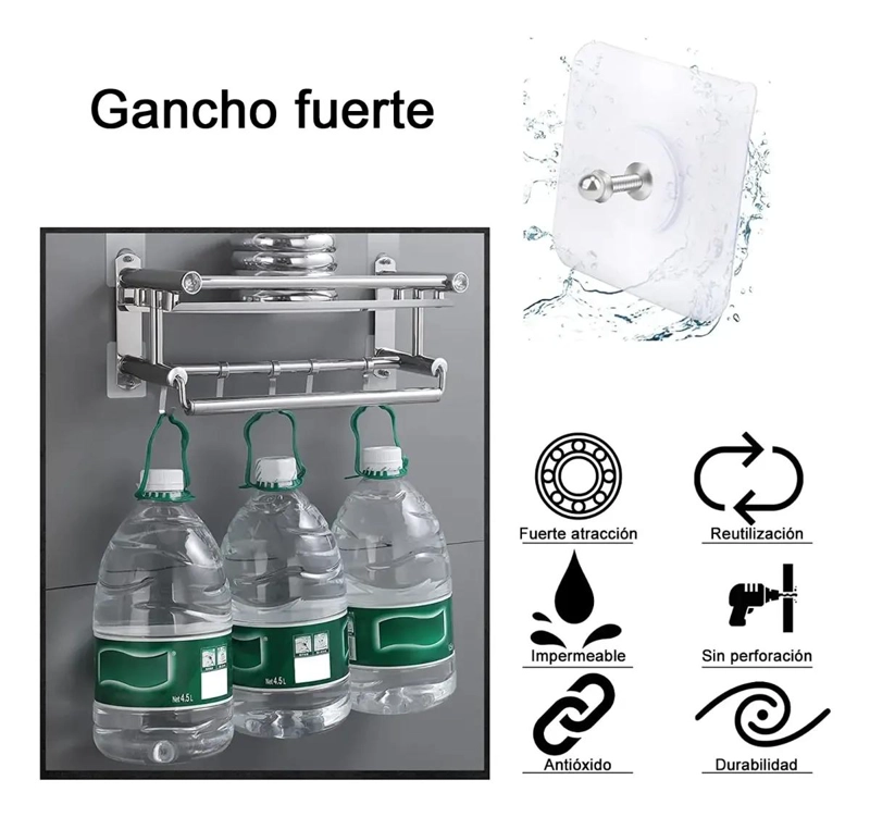 20 PIEZAS DE GANCHOS ADHESIVOS PARA PARED SIN PERFORAR - 6