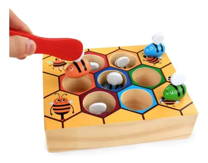 JUEGO EDUCATIVO DE MADERA ABEJA PARA DESARROLLO INFANTIL - 2