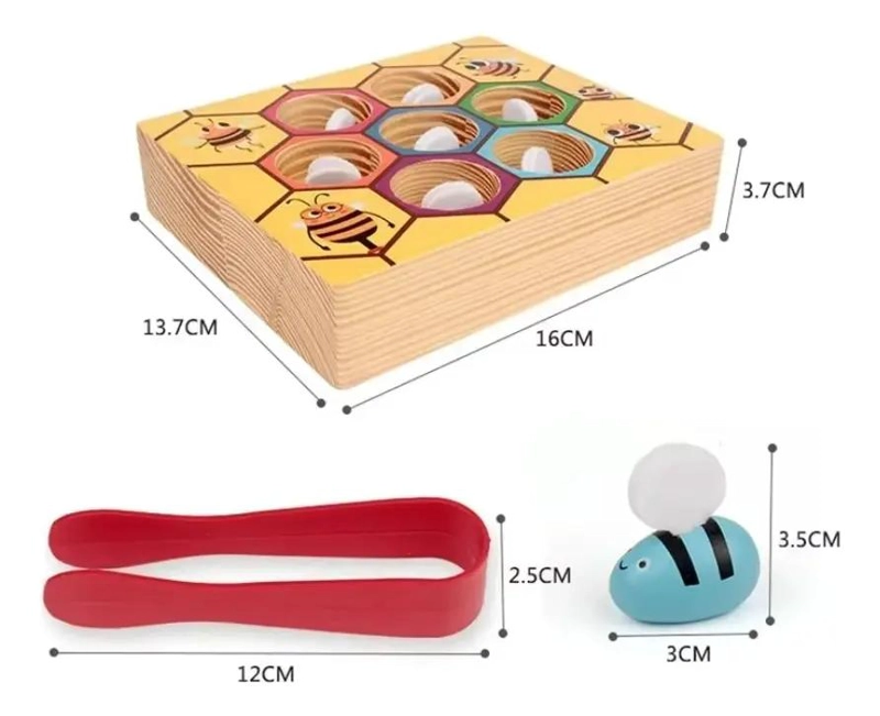 JUEGO EDUCATIVO DE MADERA ABEJA PARA DESARROLLO INFANTIL - 4