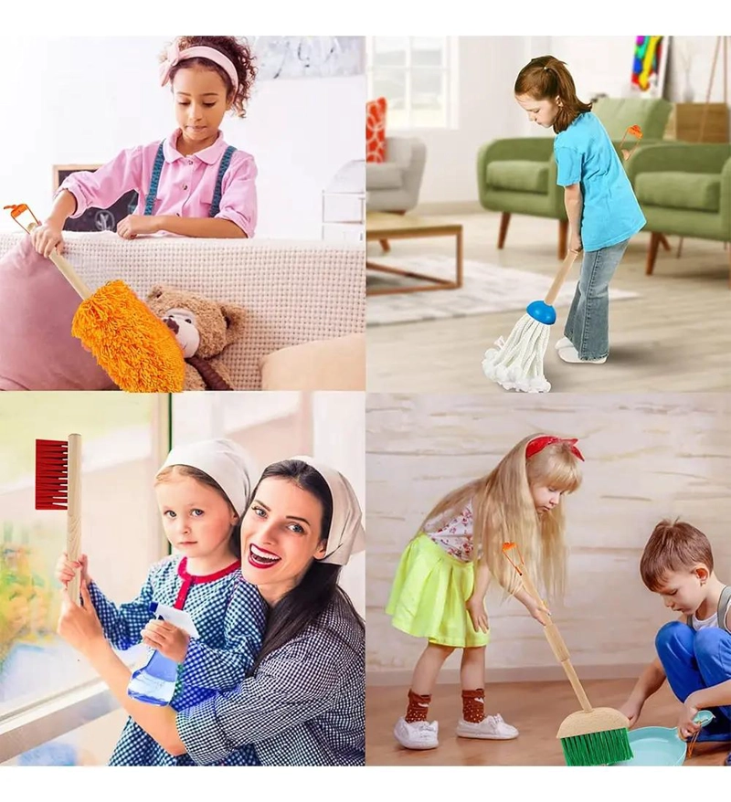 SET DE JUGUETES DE LIMPIEZA PARA NIÑOS CON ACCESORIOS DE MADERA - 8
