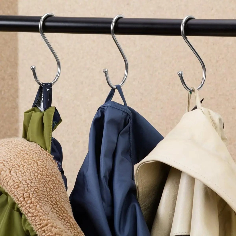 GANCHOS DE ACERO INOXIDABLE EN FORMA DE S PARA COCINA Y BAÑO - 5