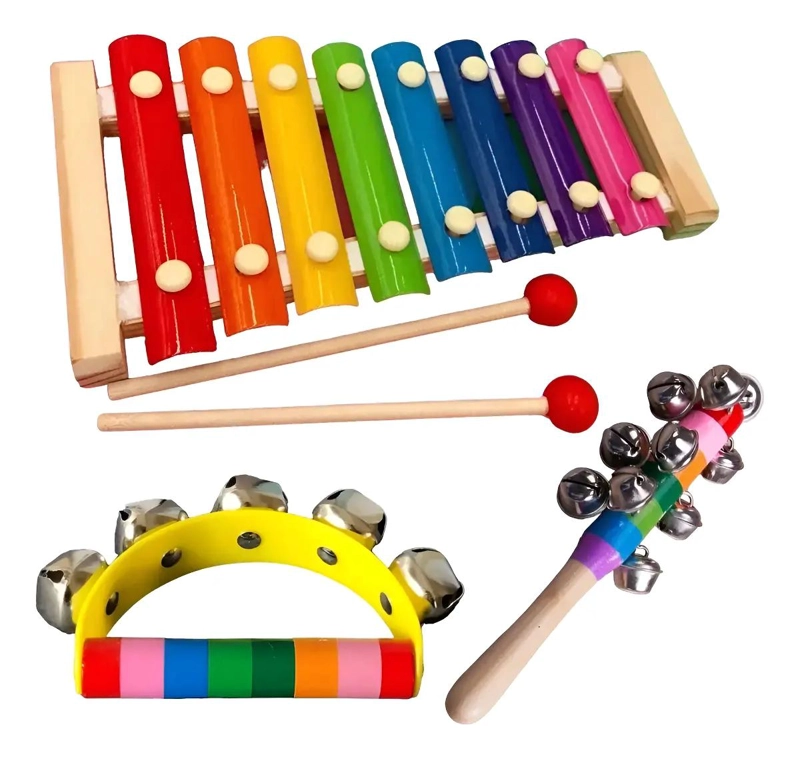 XILOFONO DE MADERA PARA NIÑOS CON 3 INSTRUMENTOS MUSICALES - 1