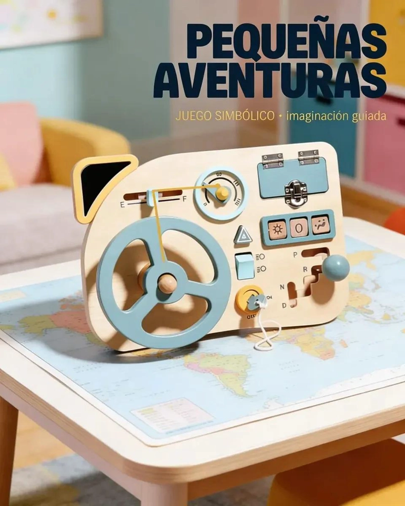 TABLERO DE CONDUCCION DE MADERA PARA JUEGO IMAGINATIVO - 4