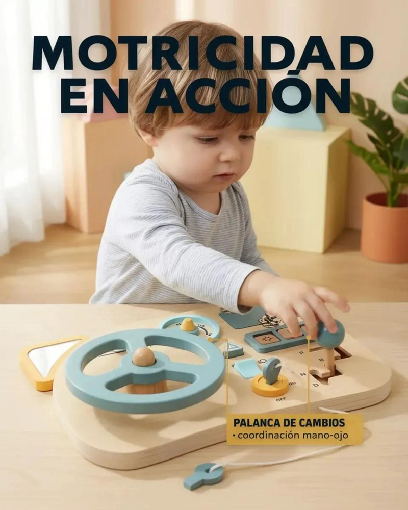 TABLERO DE CONDUCCION DE MADERA PARA JUEGO IMAGINATIVO - 6
