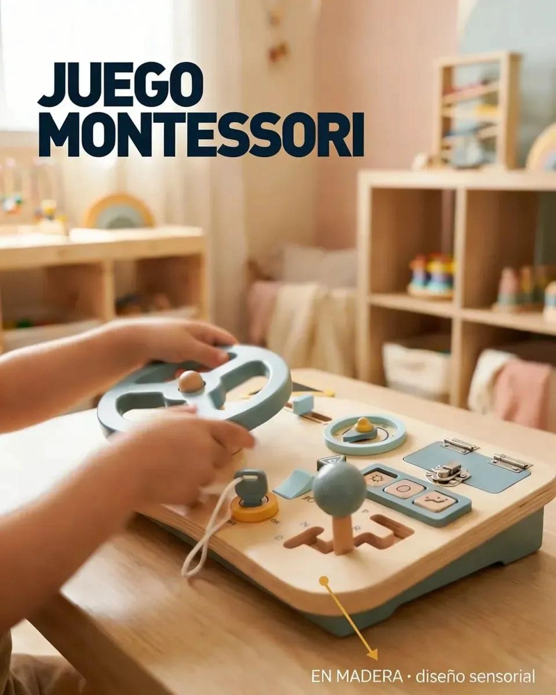 TABLERO DE CONDUCCION DE MADERA PARA JUEGO IMAGINATIVO - 8