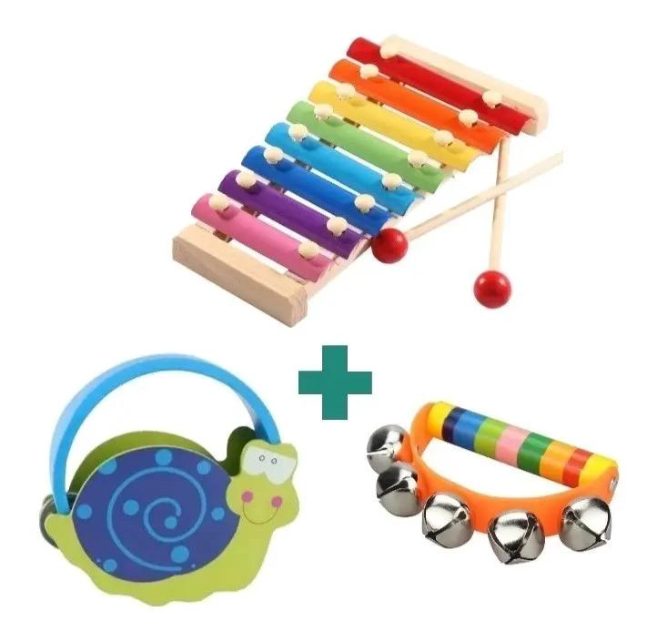 PACK DE 3 JUGUETES MUSICALES DE MADERA PARA NIÑOS - 6