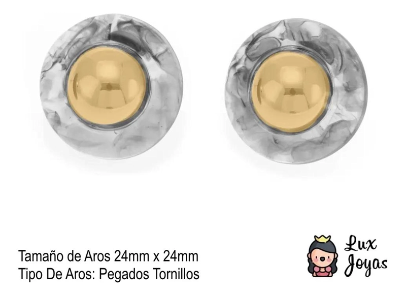 AROS BAÑADOS EN ORO 18K CON RESINA NEGRA EXCLUSIVOS - 3