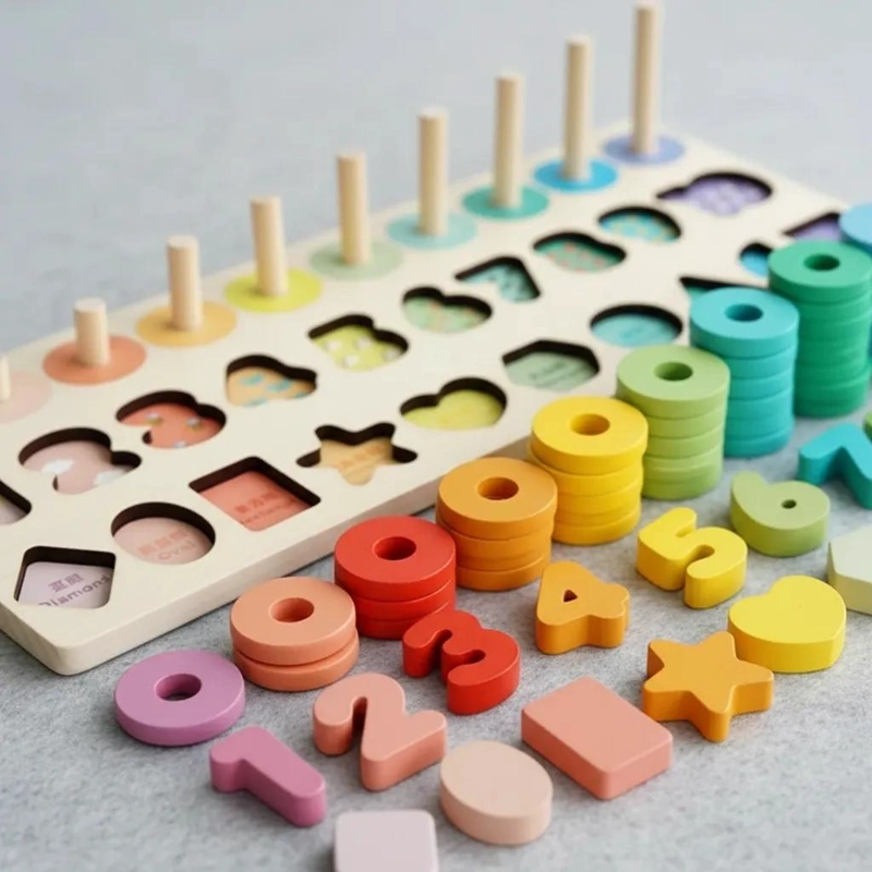 JUGUETE DIDACTICO DE MADERA PARA APRENDER NUMEROS Y FORMAS - 4