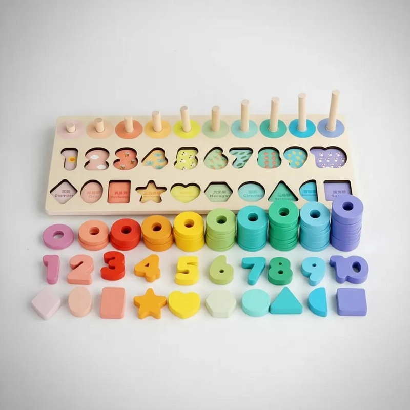 JUGUETE DIDACTICO DE MADERA PARA APRENDER NUMEROS Y FORMAS - 5