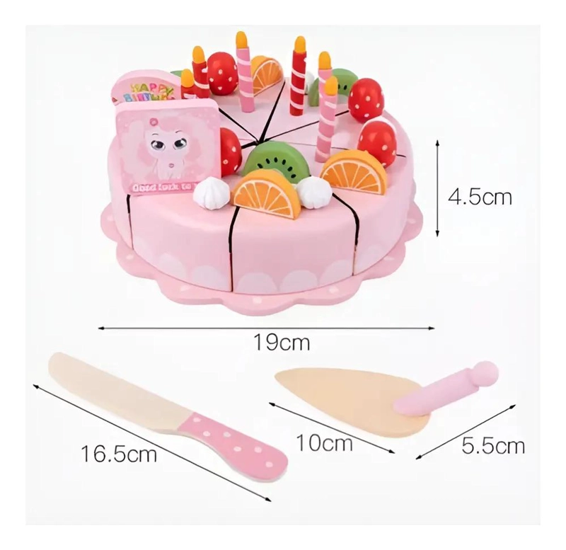 JUGUETE DE MADERA PASTEL DE CUMPLEAÑOS PARA NIÑOS - 10