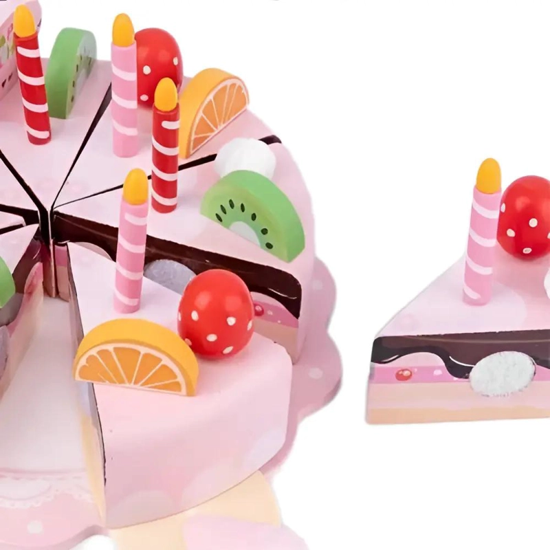 JUGUETE DE MADERA PASTEL DE CUMPLEAÑOS PARA NIÑOS - 3